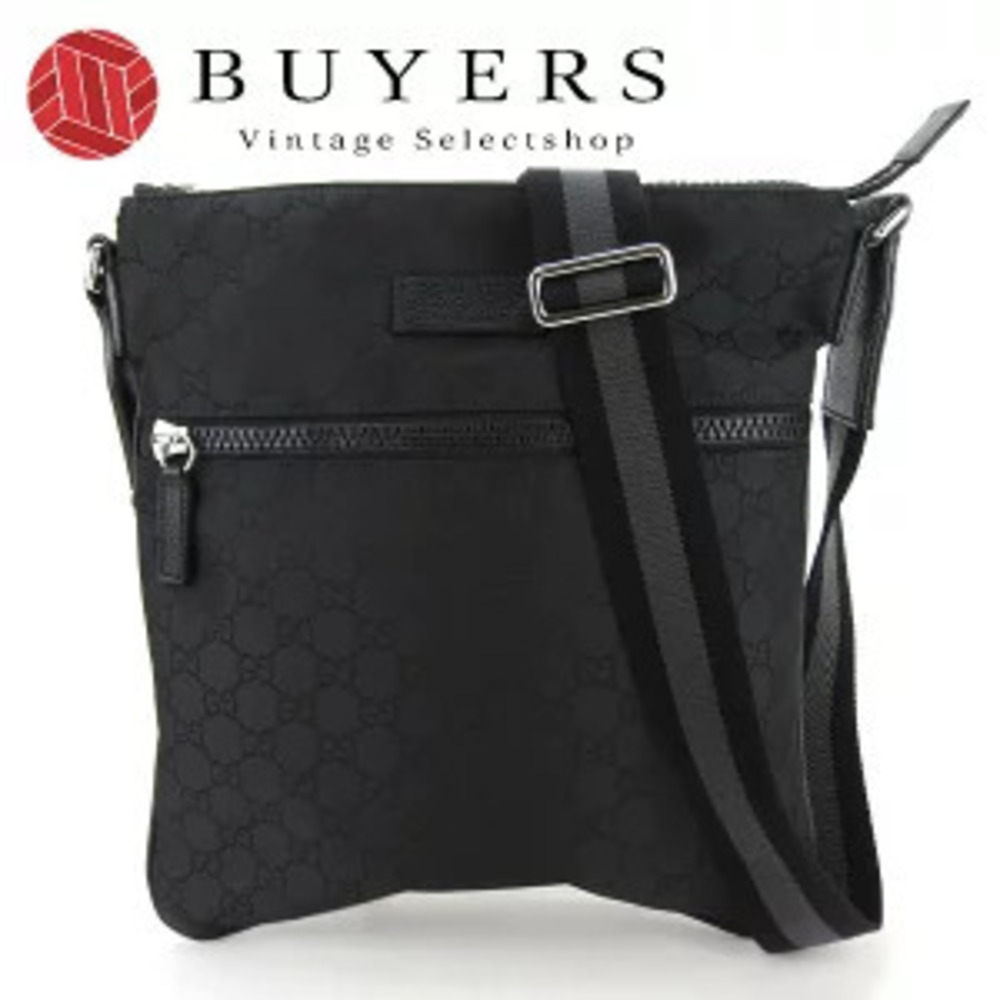 Gucci Shoulder Bag GG Leather Black Crossbody